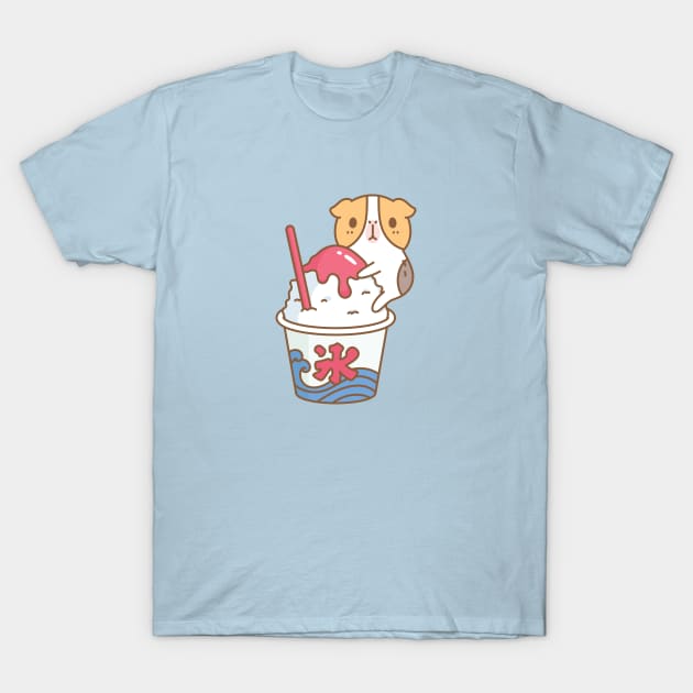 Guinea pig with kakigori Japanese shaved ice T-Shirt by Noristudio